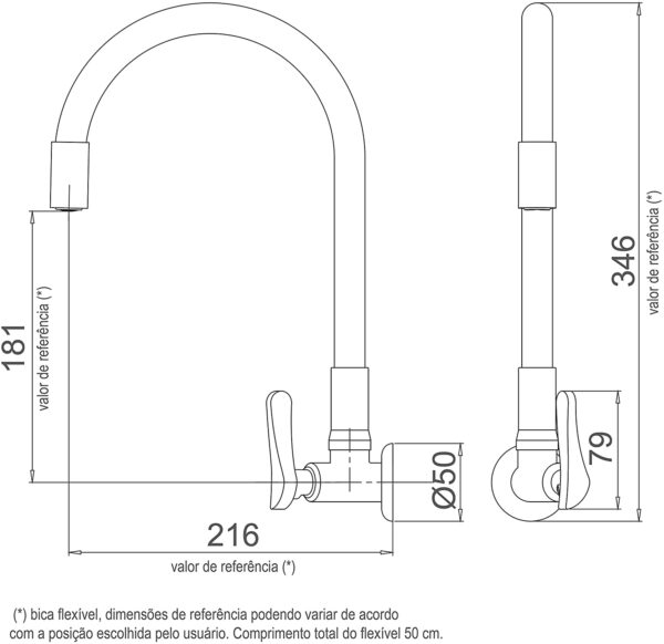Torneira Lorenflex De Parede Com Bica Flexível Lorenzetti 1178 R27 Vermelha 7048537