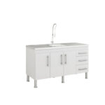 Armário De Cozinha Balcão Flex 1,34 m MGM Móveis Branco 3633.2