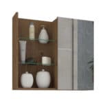 Espelheira Para Banheiro MGM Móveis Jasmin 60Cm com 1 Porta Amêndoa 9947.32