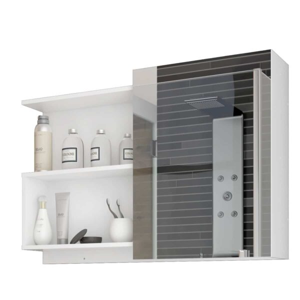 Espelheira Para Banheiro MGM Móveis Lis 80Cm Branco com 1 Porta 9946.2