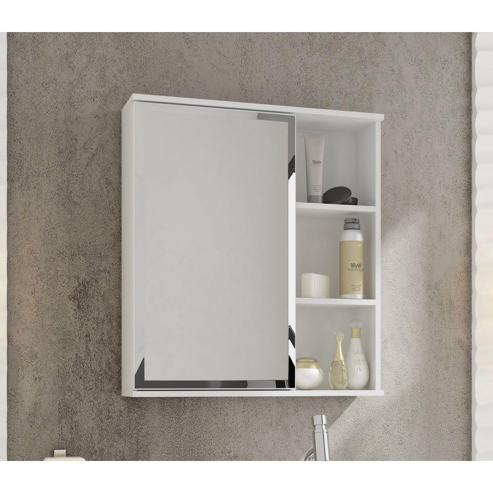 Espelheira Para Banheiro Mgm Móveis Treviso 2 Prateleiras Branca 887.2