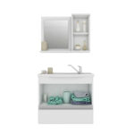 Gabinete de Banheiro Grecia Com Espelho 60 X 60 Branco MGM Móveis 882.2