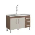 Gabinete para Cozinha Flex Branco e Carvalho MGM Gabinetes 888.24