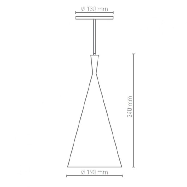 Luminaria Pendente Blumenau Premium para 1 Lâmpada Cone Chinês Branco