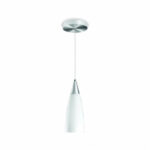 Pendente Alumínio Escovado Vidro Branco Linha Premium 1XE27 Blumenau 88251104