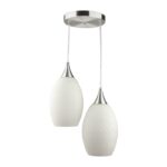 Pendente Oval Riscado para 2 Lâmpadas Premium Nobre Classic Blumenau Branco 8899110