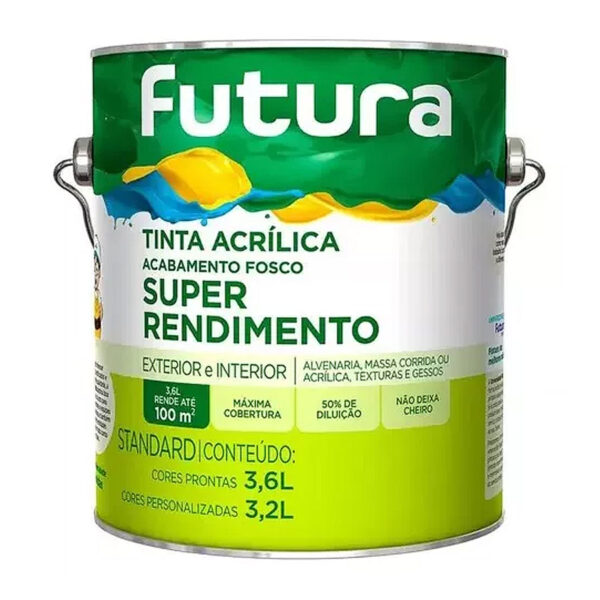 Tinta Futura Standard Galão de 3,6 Litros Vinil Acrílico para Áreas Externas