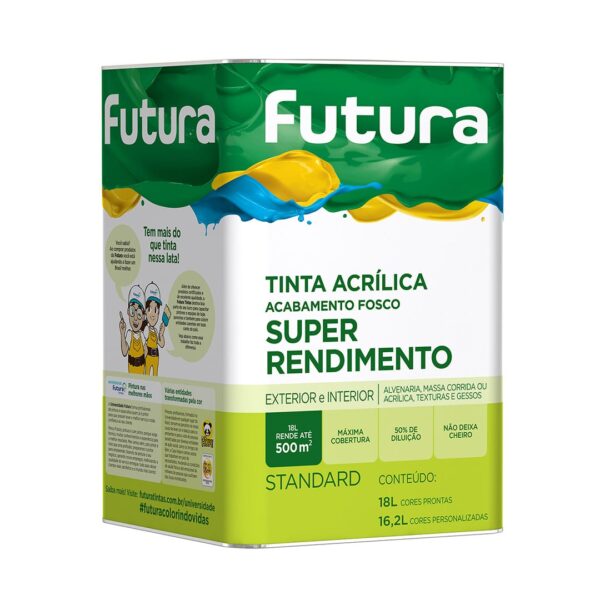 Tinta Futura Standard Lata de 18L Vinil Acrilico para areas externas