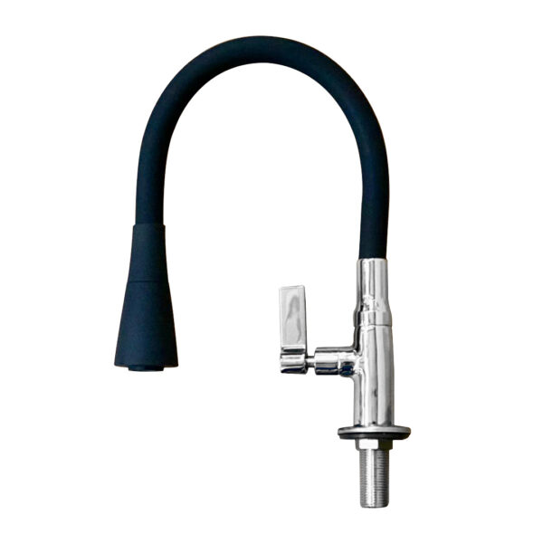 Torneira para Cozinha de Mesa 4196 C34 Preta Cônica Metalplast 1/4 de Volta