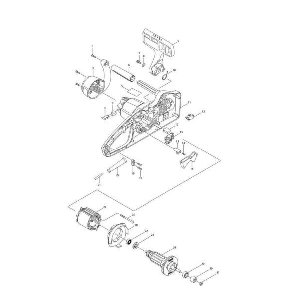 Desenho da Motosserra Elétrica Makita 1800W 220V 35Cm UC3541A