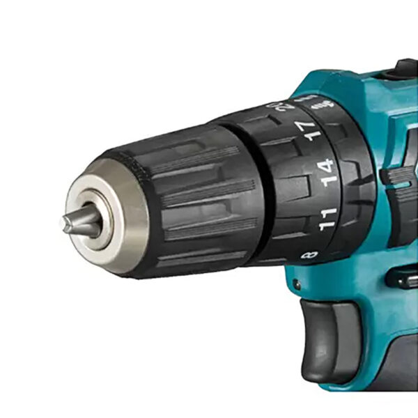 Detalhe da Parafusadeira e Furadeira de Impacto 3/8” Makita 2 Baterias de 12V Bivolt HP333DWYE e Maleta