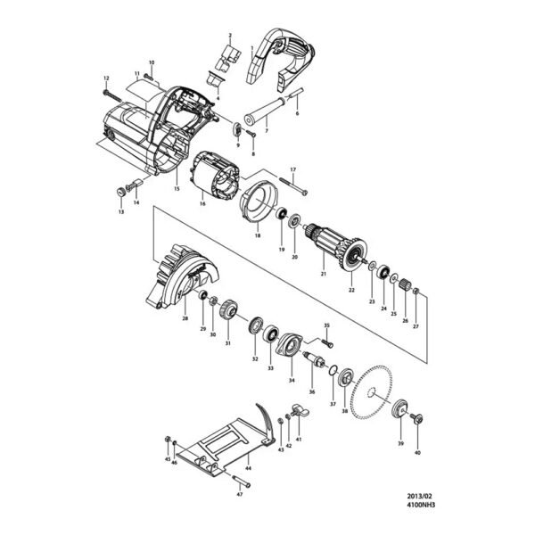 Desenho da Serra Mármore Profissional 1300W Makita 4100NH3ZX2 220V