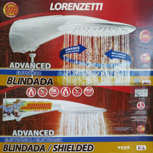 Caixa da Ducha Advanced Eletrônica Blindada da Lorenzetti 220v 4500w