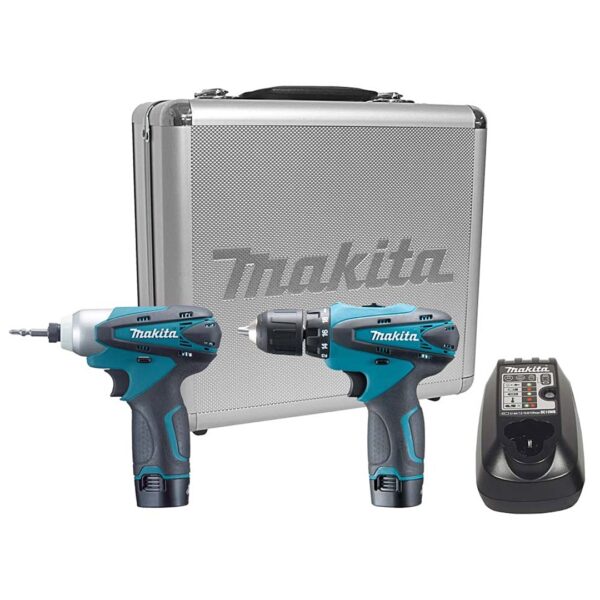 Kit Makita LCT204 Bivolt com Parafusadeira TD090D e Furadeira Parafusadeira DF330D a Bateria 12v