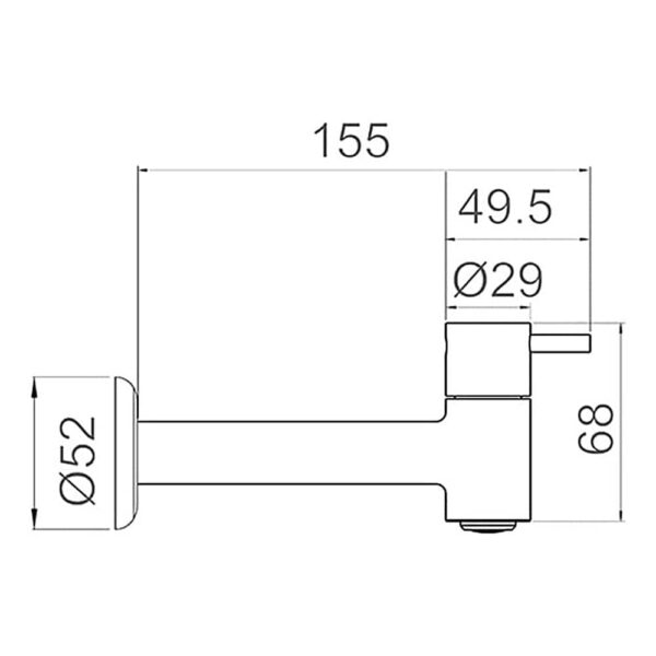 Desenho Técnico da Torneira para Pia de Cozinha Swan Longa 1160 C42 7048496 Cromada da Lorenzetti