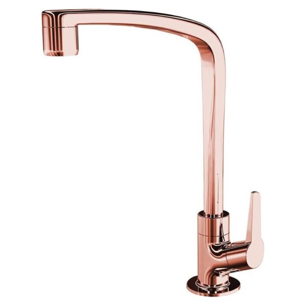 Torneira de Cozinha para Bancada com Bica Alta Flatt F71 1167 7111104 Rose Gold da Lorenzetti