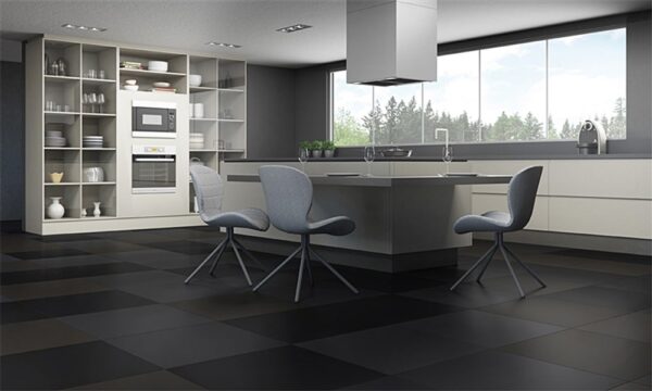 Ambiente com Porcelanato Damme Cimento Carbono Acetinado AR83137 A 83X83 cm Caixa com 2m e 7cm