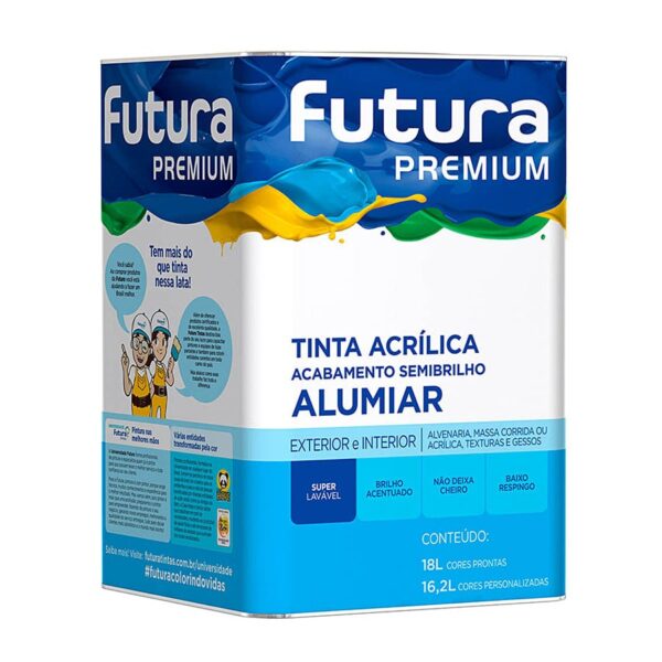 Tinta Acrílica Futura Alumiar Branco Semibrilho Premium Lata de 18 litros