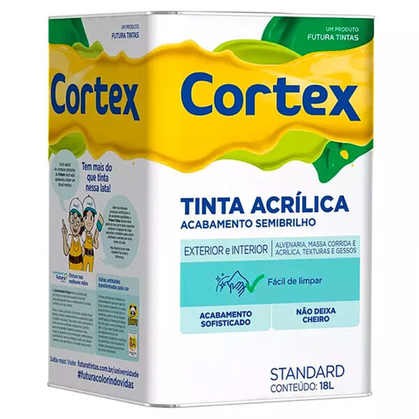 Tinta Acrílica Futura Cortex Semibrilho Standard Branco Lata de 18 litros