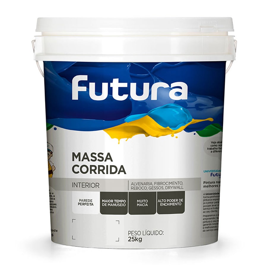 Massa Corrida da Futura para Nivelar Paredes Balde de 25 Kg