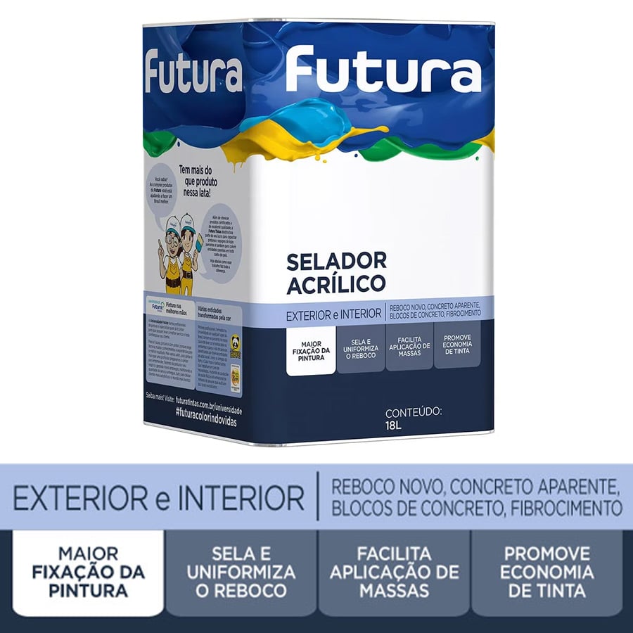 Selador Acrílico da Futura Prepara a parede antes da Pintura Lata de 18 Litros