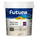 Textura Rústica Riscada Branca da Futura para Acabamento em Paredes Balde de 35 Kg