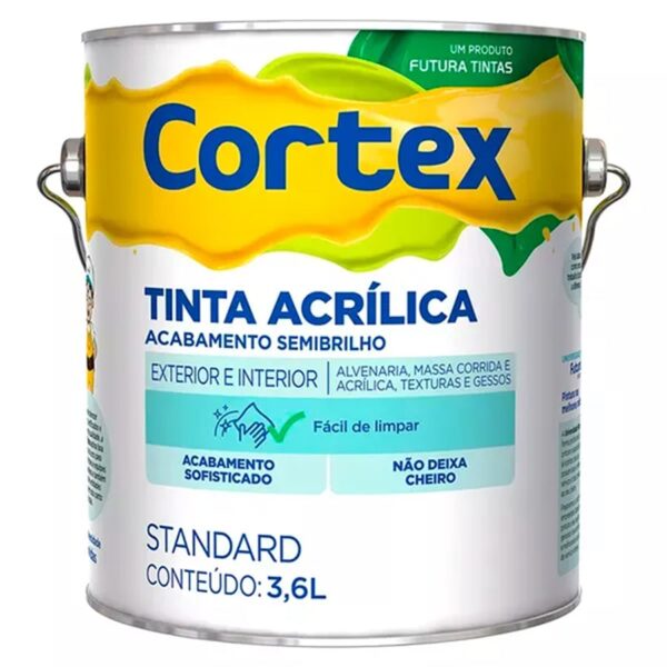 Tinta Acrílica Futura Cortex Semibrilho Standard Gelo Galão de 3.6 litros Látex Interna e Externa