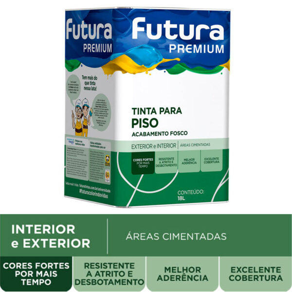 Tinta Futura Acrílica Fosca Premium para Piso Lata de 18 Litros