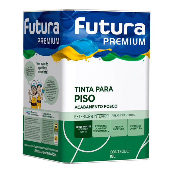 Tinta Futura Acrílica Fosca Premium para Piso Lata de 18 Litros