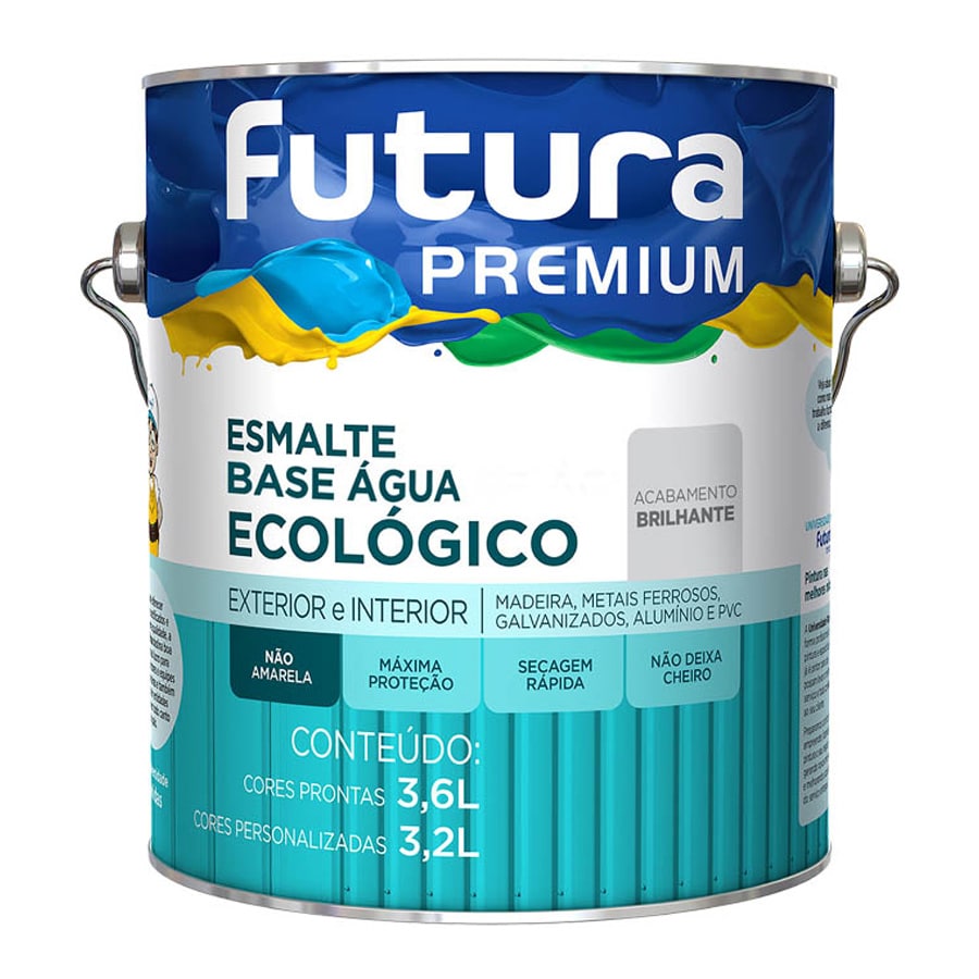 Tinta Futura Esmalte a Base de Água Ecológico Brilhante Galão de 3.6 Litros