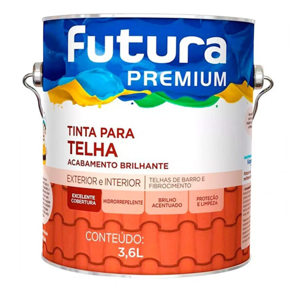 Tinta Futura para Telha Cor Cerâmica e Acabamento Brilhante Galão de 3.6 litros