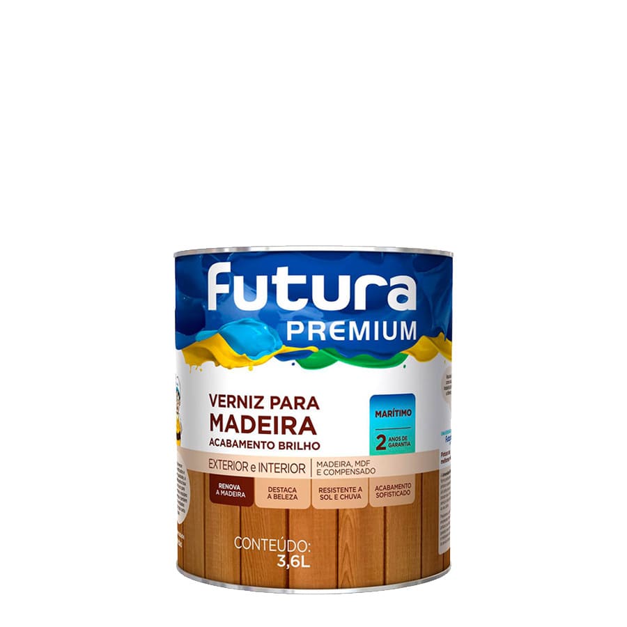 Verniz Marítimo Incolor Brilhante da Futura com Filtro Solar 900 ml