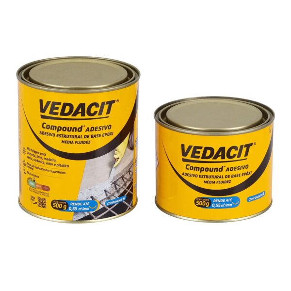 Vedacit Compound Adesivo Estrutural Cinza Pote de 1 kg