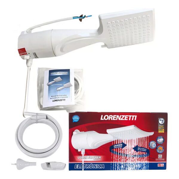 Chuveiro Ducha Loren Shower Ultra Multitemperaturas com Espalhador Quadrado Lorenzetti 220V 7500W