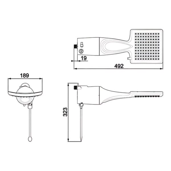 Chuveiro Ducha Loren Shower Ultra Multitemperaturas com Espalhador Quadrado Lorenzetti 220V 7500W